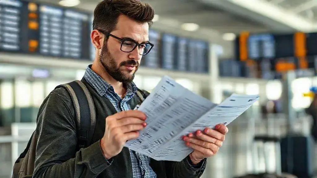Guarde todos os documentos e cartões de embarque