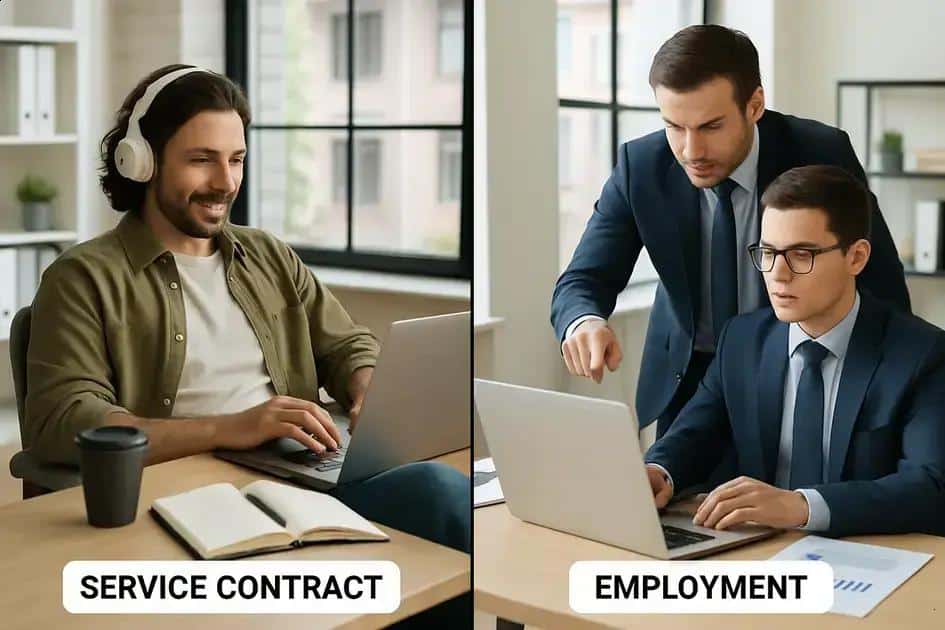 Diferenças entre contrato de serviço e vínculo trabalhista